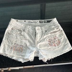 Miss me white jean shorts
